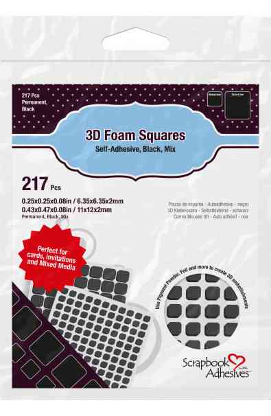 3D Foam Squares Black Mix