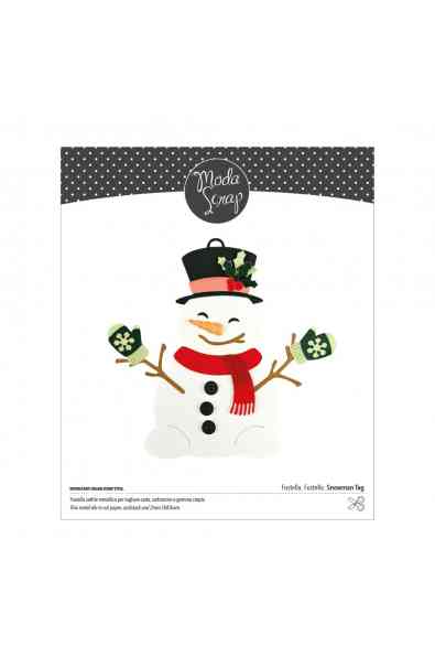 Fluffy Christmas - Fustella Snowman Tag