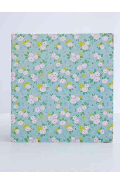 Album ad anelli 9x12" Menta con Fiori