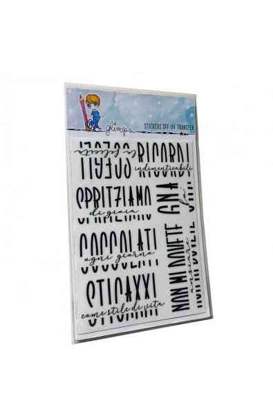 Strapazzami di primavera - Stickers DTF UV Frasette nere