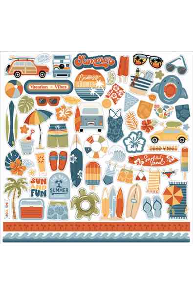 Summer Vibes - Stickers 12x12"