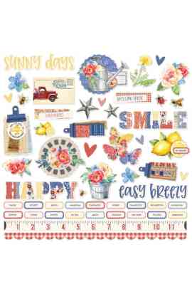 Simple Vintage Linen Market - Stickers 12x12"