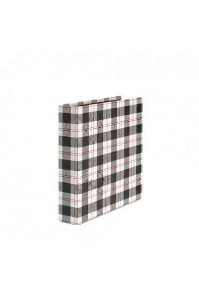 Raccoglitore ad anelli PREZZO PROMO - Plaid Nero con riga Rossa