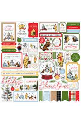 Winnie the Pooh Christmas - Stickers 12x12"