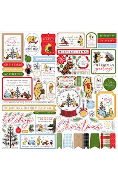 Winnie the Pooh Christmas - Stickers 12x12"