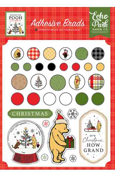 Winnie the Pooh Christmas - Decorative Brads