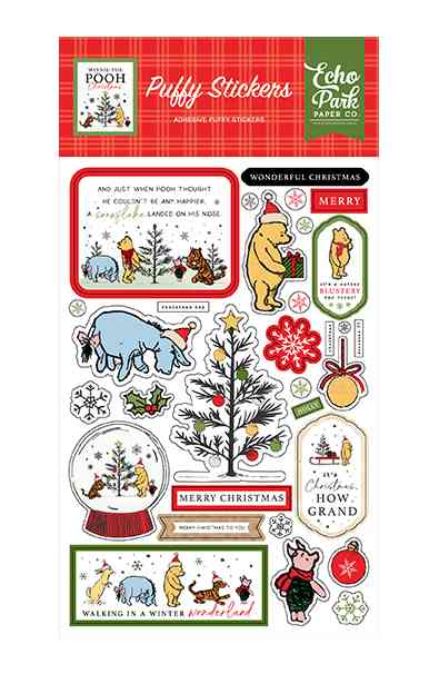 Winnie the Pooh Christmas - Puffy Stickers