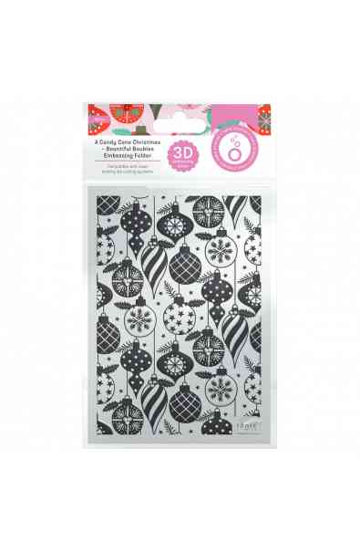 A Candy Cane Christmas - Embossing Folder 3D Bountiful Baubles