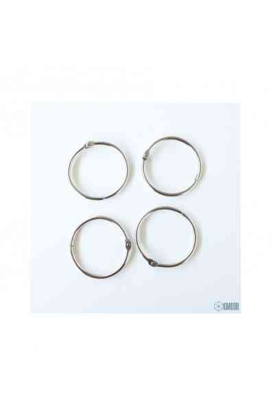 Set 4 anelli de 1,5" Argento