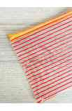 Astuccio 24x20cm in plastica trasparente a righe rosse