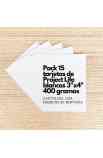 Pack 15 Tarjetas 3x4" 400 gr bianca