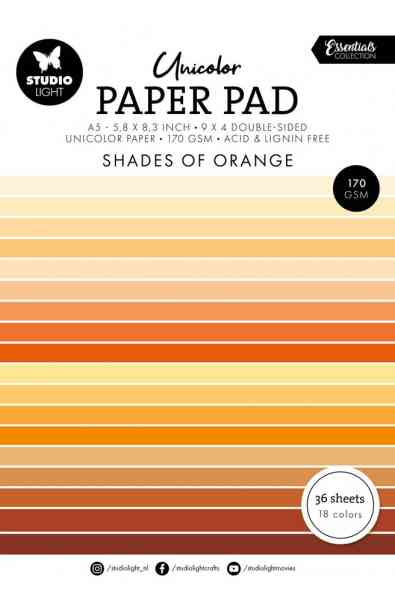 Essentials Unicolor Paper Pad Shades of Orange