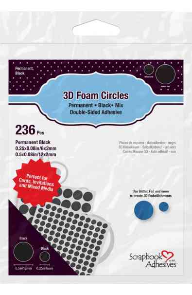 3D Foam Circles Black Mix