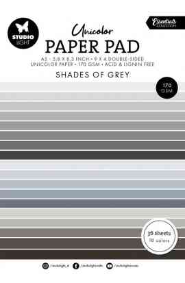 Essentials Unicolor Paper Pad Shades of Grey