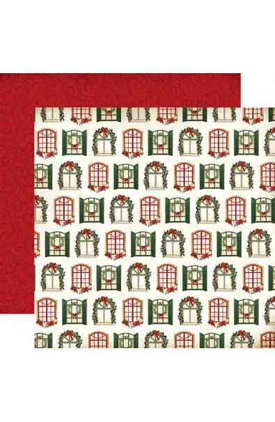 A Vintage Christmas - Carta 12x12" Decorated Windows