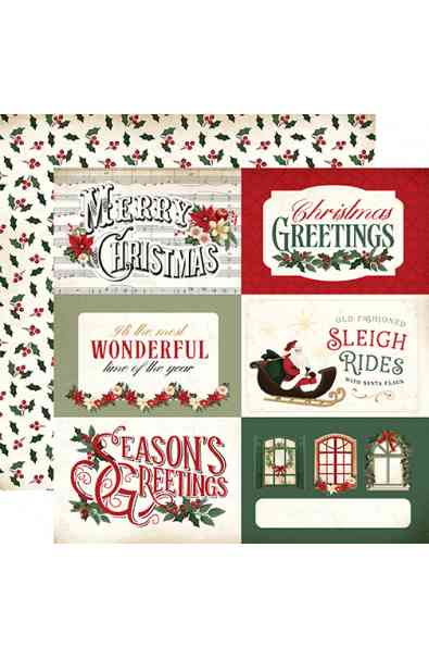 A Vintage Christmas - Carta 12x12" 6x4 Journaling Cards