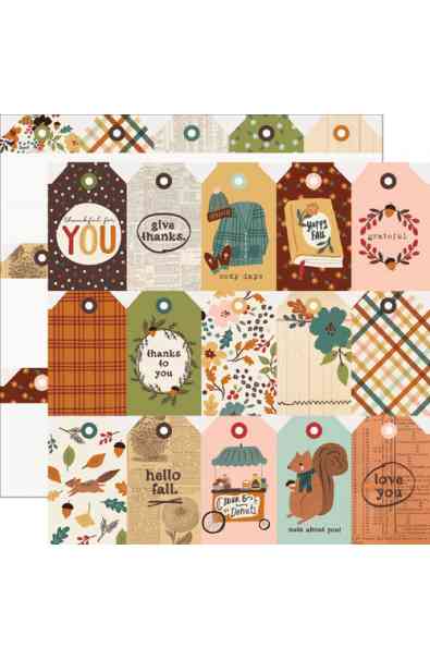 Cider & Donuts - Carta 12x12" Tag Elements