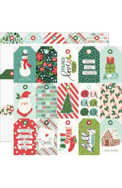 Santa's Village - Carta 12x12" Tag Elements