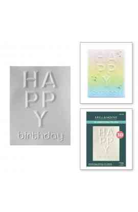 Embossing Folder 3D Happy Birthday A2