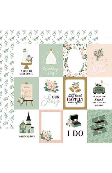 Marry Me - Carta 12x12" 3x4" Journaling Cards