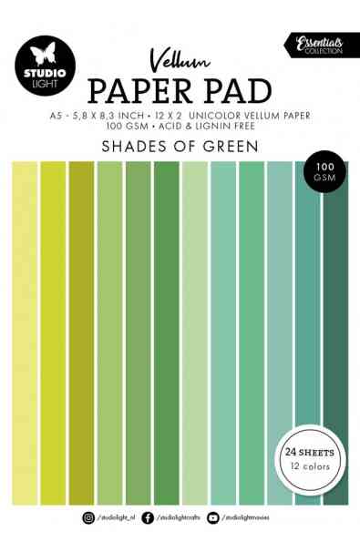 Essentials Vellum Pad Shades of Green