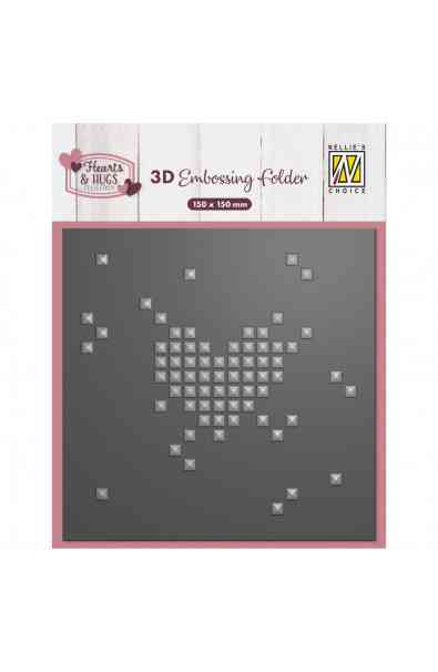 Embossing Folder Pixel Heart