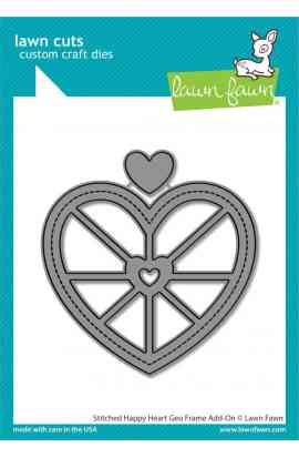 Fustella Stitched Happy Heart Geo Frame