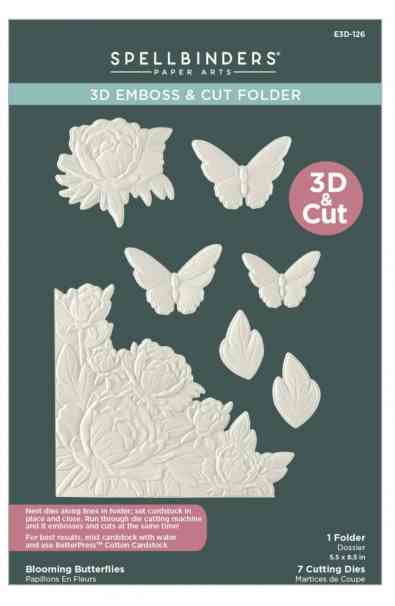 3d emboss e cut folder Bloomig Butterflies