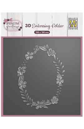 Embossing Folder – Eggshaped Flower Wreath
