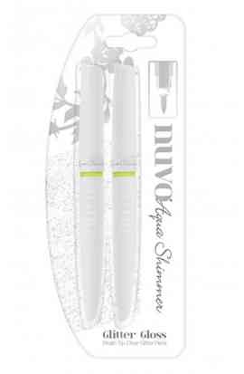 Aqua shimmer glitter brush tip Clear
