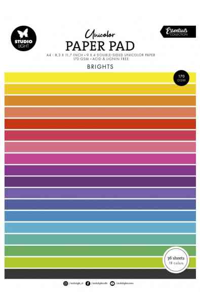 Paper pad A4 – Essentials Unicolor Light Bright Tones