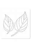 GINKGO - Stencil de piercing 15 x 15 FEUILLES SIMPLES