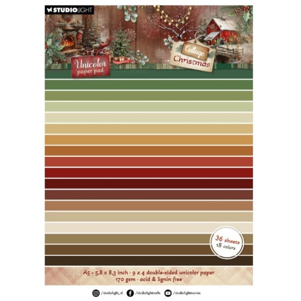 Pad 6x8 - Unicolor pad - Cottage Christmas
