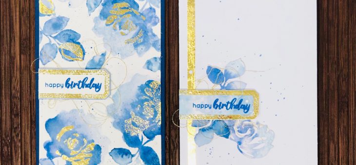 Card “Happy birthday” effetto acquerello