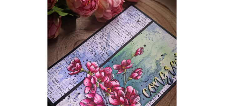 Masking technique: watercolor floral card