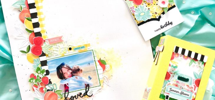 Tutorial: un layout, un mini album e una card con la vitaminica “summer market”